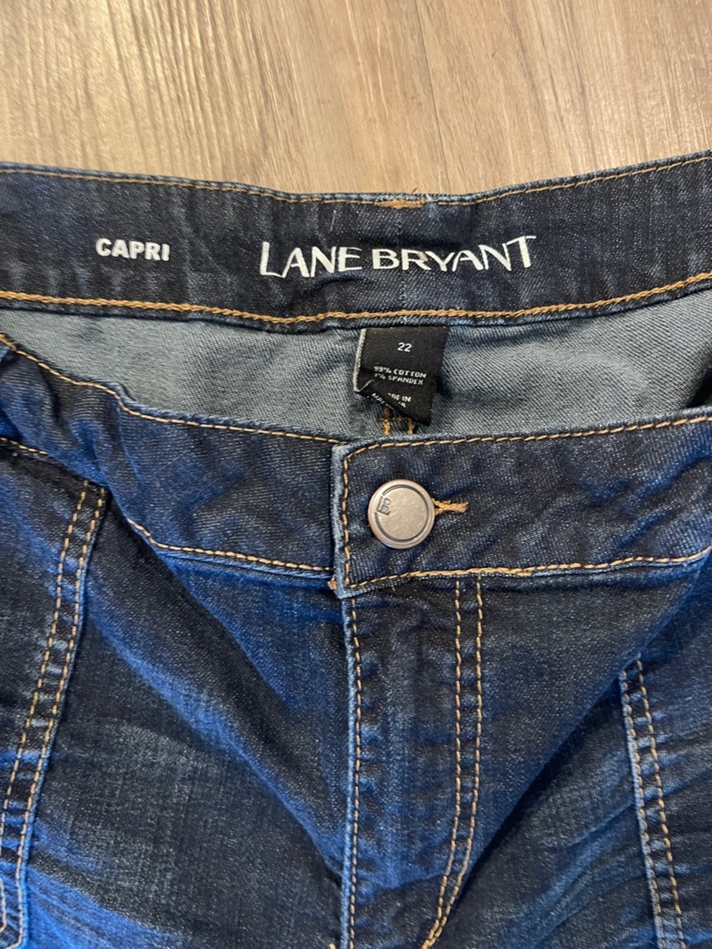 Lane Bryant Indigo Blue Straight Leg Capri Jeans - Picture 2 of 3